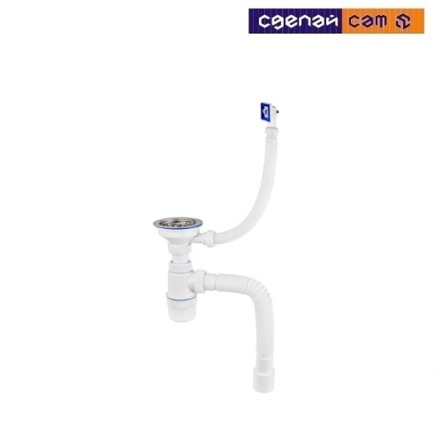 Сифон Элит L800мм (3 1/2" д.40/50) с гофротрубой