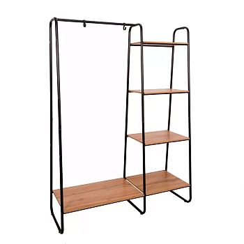 Гардеробная система с полками "Скандинавия 1" (Черный), 110х38,5х147 см, ГСС1Ч