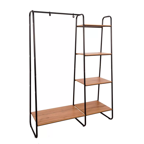 Гардеробная система с полками "Скандинавия 1" (Черный), 110х38,5х147 см, ГСС1Ч