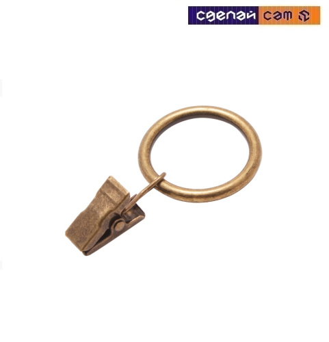 Кольцо D16 Простое с зажимом Антик (уп 10шт)