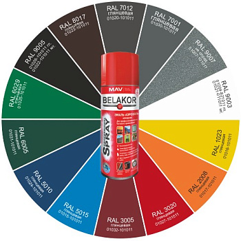 Эмаль-аэрозоль Belakor 17 алкидная профессиональная RAL 9003 (сигнальный белый) матовая 520 мл