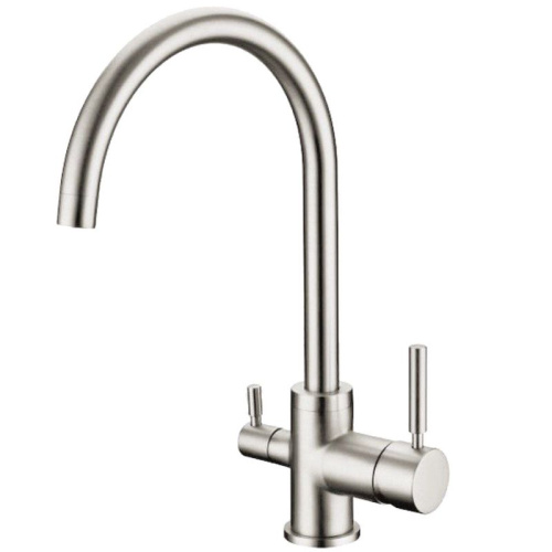 Смеситель STONE для кухни из нерж. стали с краном для фильтра с поворотным высоким изливом 21250222