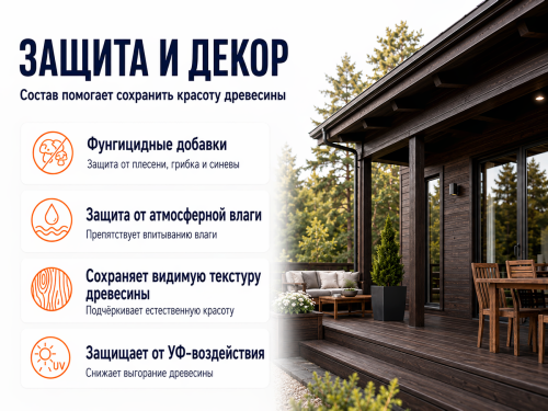 Состав PROFITEX декоративно-защитный для древесины «Черный венге», 3 л (2,2 кг) фото 3
