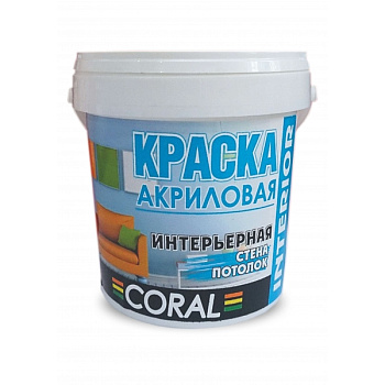 Краска интерьерная акриловая ВД-АК-2011 Coral белая 7 кг