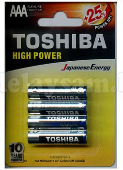 Элемент питания   TOSHIBA Alkaline LR03 4BP ААА