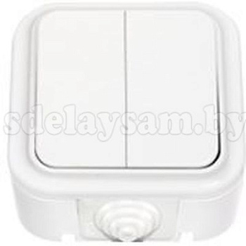 Выключатель А5 6-224 двухклавишный брызгозащищенный открытой установки