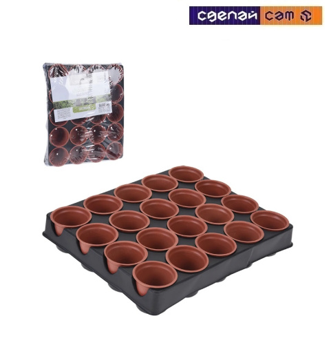 Набор горшков для рассады, 20 шт. с подставкой  