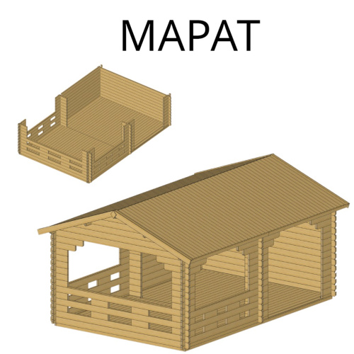 Садовая беседка Марат 3.6x5.35 толщина 44 мм (готовая комплектация)