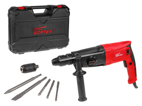 Перфоратор WORTEX RH 2629 в чем. + (2 зубила, 3 сверла), арт.RH262901129