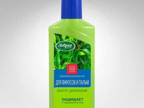 Добрая сила Жидкое органо-минеральное удобрение Для фикусов и пальм флакон 250 мл