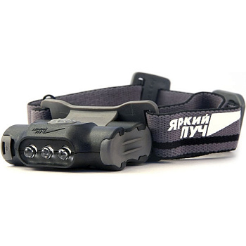 Фонарь ЯРКИЙ ЛУЧ LH-030 "DROID" черный налобный, 3 режима (5/30лм, SOS), IPX4, на 2xAAA