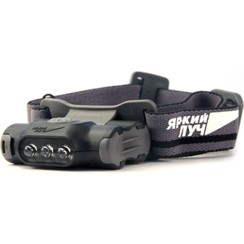Фонарь ЯРКИЙ ЛУЧ LH-030 "DROID" черный налобный, 3 режима (5/30лм, SOS), IPX4, на 2xAAA