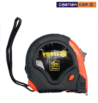 Рулетка с боковым фиксатором 10мх25мм ,10129