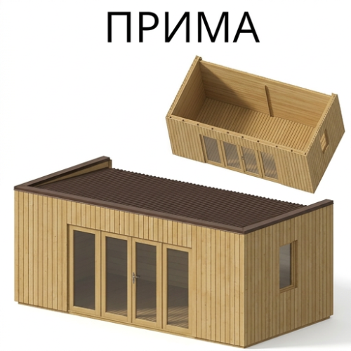 Садовый домик Прима 6х3 толщина 34+20 мм (готовая комплектация)