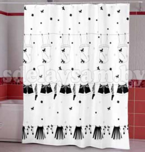 Штора для ванной комнаты т.м. Miranda DRESSY ЧЕРНЫЙ