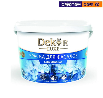Краска  ВД-АК-111 ГОСТ "DEKOR" для фасадов белоснежная 3 кг