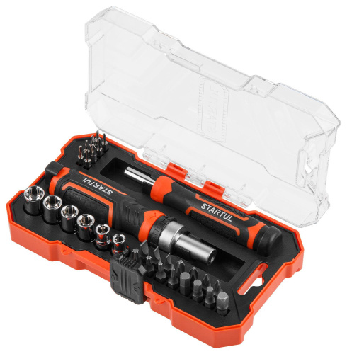 Отвертка реверс. с набором головок и бит 31пр. STARTUL PROFI (ST3095-31)