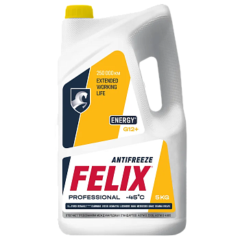 Антифриз FELIX Energy G12+ (желтый), в п/э бут. 5 кг