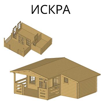 Садовый домик Искра 6х3 толщина 44 мм (готовая комплектация)