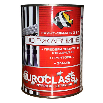 Грунт-эмаль по ржавчине "EUROCLASS" зеленая 0,9 кг