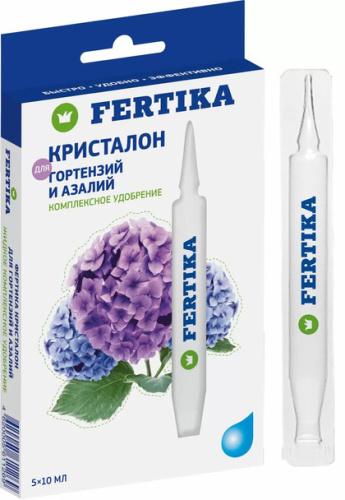 Фертика минеральное удобрение Кристалон для Гортензий и Азалий жидкий, 5×10 мл