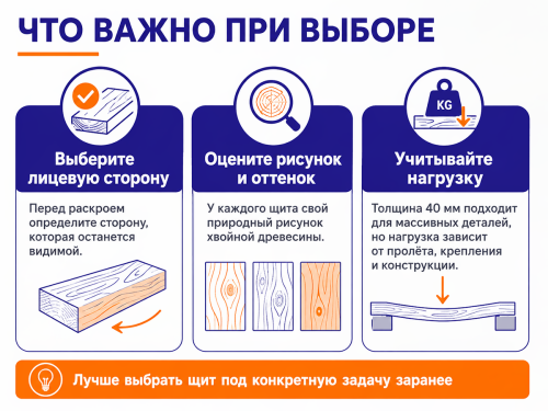 Мебельный щит из хвойных пород, 800×400×40 мм, сорт 1/2 фото 4