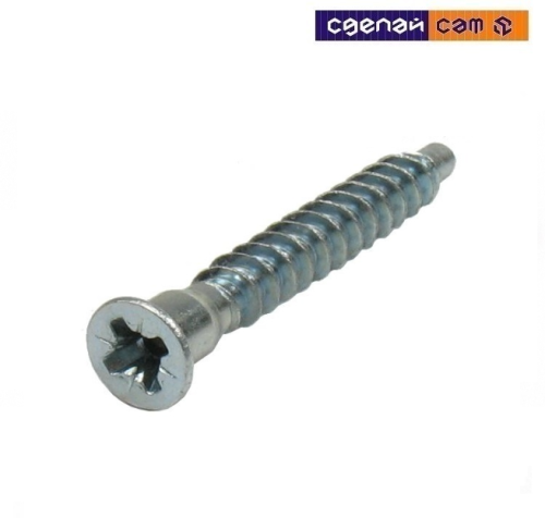 Винт с потайной головкой POZI 5х55, DIN965, цинк (упак/20шт)  BM002405