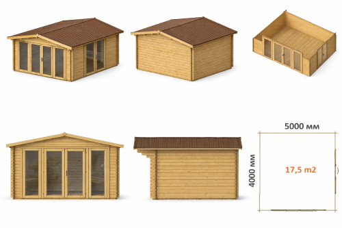 Садовый домик Март 5х4 толщина 44 мм (готовая комплектация)