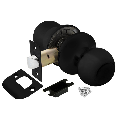 Ручка защелка DK672 BL-PS (6072 BL-P) (без фик.) черный (44521) (PUNTO)