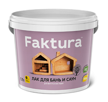 Лак FAKTURA для бань и саун акриловый, шелковисто-матовый 0,9л