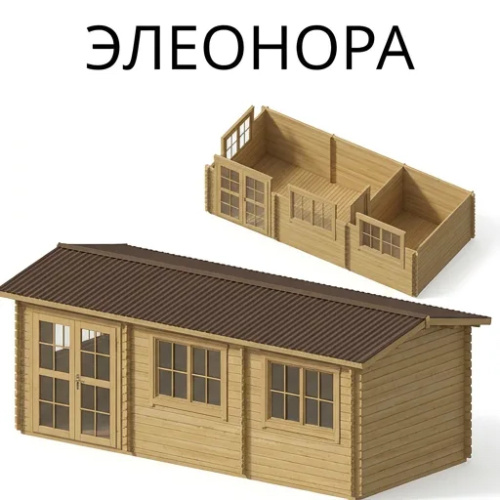 Садовый домик Элеонора 3х6,6 толщина 34 мм (готовая комплектация)