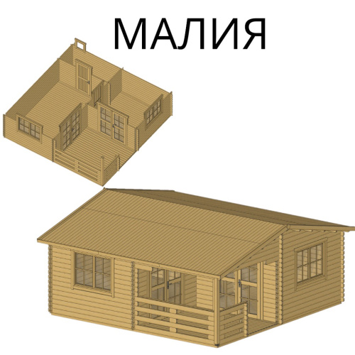 Садовый домик Малия 6х6 толщина 44 мм (готовая комплектация)
