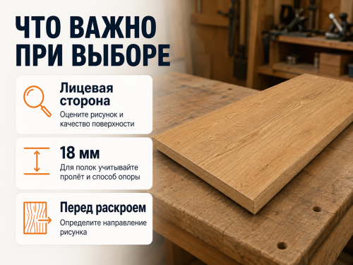Мебельный щит из дуба 1200×600×18 мм, сорт BC фото 3