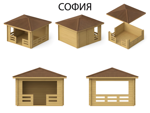 Беседка Софи 3.5x3.5 толщина 34 мм (готовая комплектация)