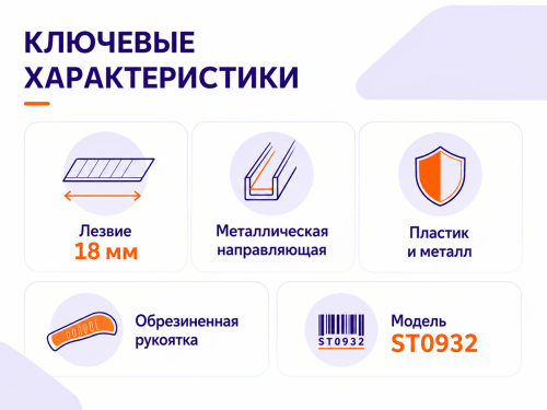 Нож строительный STARTUL PROFI (18 мм) фото 2