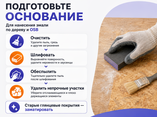 Эмаль VGT ВД-АК-1179 «Профи» по дереву и OSB, светло-оливковый, 1 кг фото 3