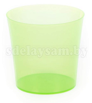 Кашпо №2 для цветов 1,3 литра прозрачно-зеленое