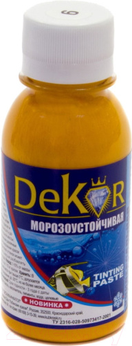 Паста колерная  "DEKOR" апельсиновый №6 0,1 кг