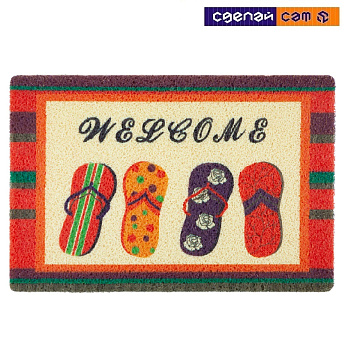 Коврик придверный Тапочки SUNSTEP 40х60 см "Spongy"