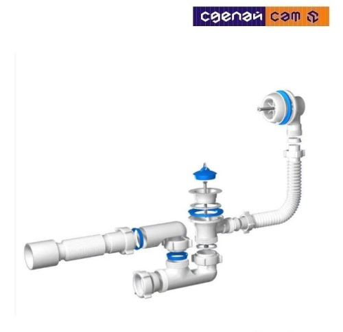 Сифон для ванны с выпуском и переливом Варяг (С6255)