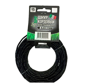 Шнур кордовый для триммера канат., черн. 2.0*15