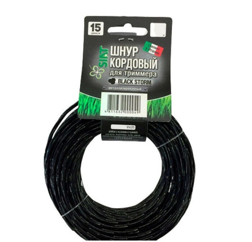 Шнур кордовый для триммера канат., черн. 2.0*15