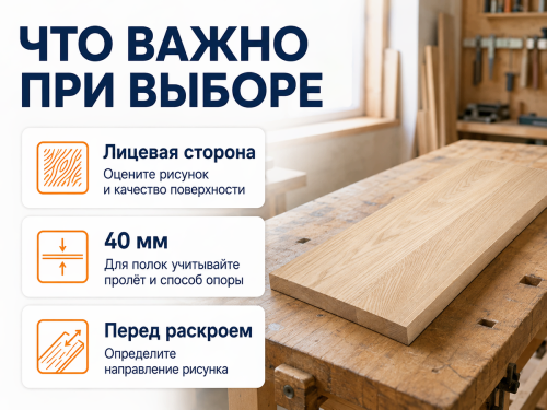 Мебельный щит из ясеня 1020×300×40 мм, сорт 1/3 фото 3
