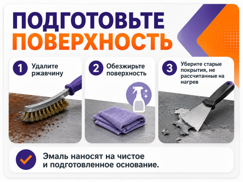 Эмаль термостойкая НОВБЫТХИМ, чёрная матовая, 0,5 л фото 4