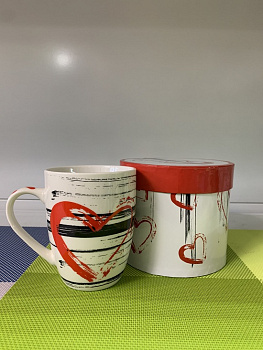 Кружка керамическая в подарочной упаковке, 360 мл, С любовью-1, PERFECTO LINEA, арт.30-825543  