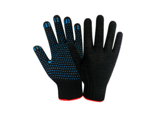 Перчатки 10 класс (4) черные с ПВХ ИУ РФ  651991