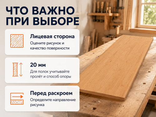 Мебельный щит из ольхи 2050×504×20 мм, сорт 1/2 фото 3