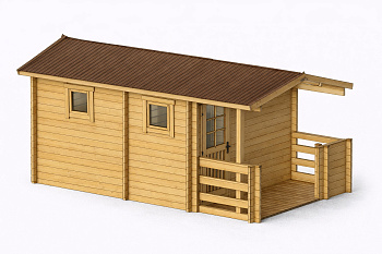 Баня Т 2,4*4,6 толщина стен 44 мм (готовая комплектация)