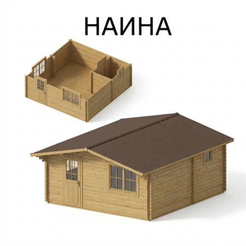 Садовый домик Наина 6х6 толщина 44 мм (готовая комплектация)