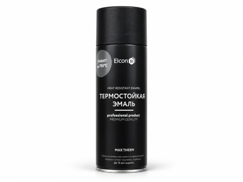 Эмаль термостойкая Elcon Max Therm, графит, до 700 °C, аэрозоль, 520 мл